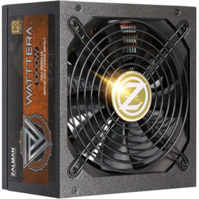 Блок питания ZALMAN , 1000W, ATX12V V2.3, EPS, APFC, 14CM FAN, 80+ GOLD, FULL MODULAR, RETAIL ZM1000-EBTII