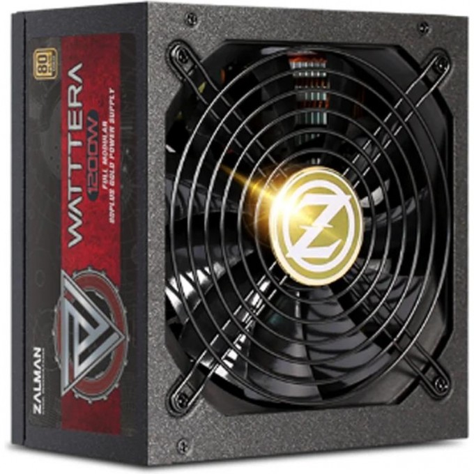 Блок питания ZALMAN , 1200W, ATX12V V2.3, EPS, APFC, 13.5CM FAN, 80+ GOLD, FULL MODULAR, RETAIL ZM1200-EBTII