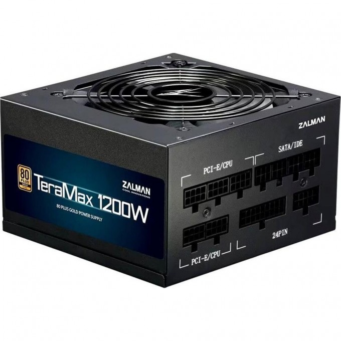 Блок питания ZALMAN , 1200W, ATX12V V2.52, APFC, 12CM FAN, 80+ GOLD, FULL MODULAR, RETAIL ZM1200-TMX