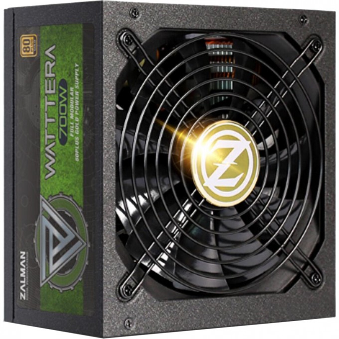 Блок питания ZALMAN , 700W, ATX12V V2.3, EPS, APFC, 14CM FAN, 80+ GOLD, FULL MODULAR, RETAIL ZM700-EBTII