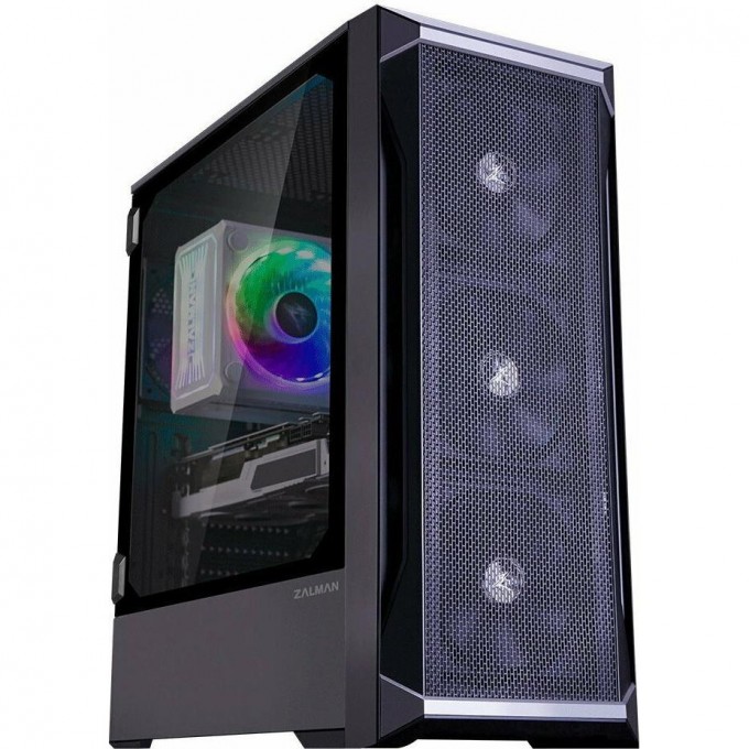 Корпус ZALMAN , ATX, BLACK, FRONT MESH, WINDOW, 2XCOMBO (3.5" OR 2.5"), 4X2.5", 1XUSB2.0, 2XUSB3.0, FRONT 3X120MM ARGB, REAR 1X120MM Z8 MS