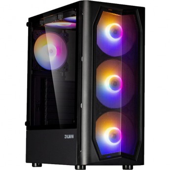 Корпус ZALMAN N4 REV.1, ATX, BLACK, WINDOW, 2X3.5", 2X2.5", 2XUSB2.0, 1XUSB3.0, FRONT 3X140MM RGB, REAR 1X120MM RGB, TOP 2X120MM RGB