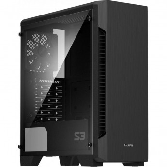 Корпус ZALMAN S3, ATX, BLACK, WINDOW, 2X3.5", 2X2.5", 2XUSB2.0, 1XUSB3.0, REAR 1X120MM