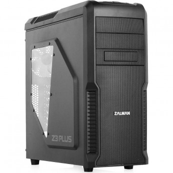 Корпус ZALMAN Z3 PLUS, ATX, BLACK, WINDOW, 2X5.25", 5X3.5", 1X2.5", 2XUSB2.0, 1XUSB3.0, FRONT 1X120MM, REAR 1X120MM, TOP 2X120MM