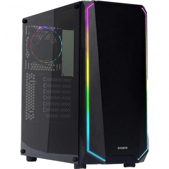 Корпус ZALMAN , ATX, BLACK, WINDOW, EDGE RGB DESIGN, 2X3.5", 2X2.5", 2XUSB2.0, 2XUSB3.0, FRONT 1X120MM, REAR 1X120MM ARGB K1 REV.B