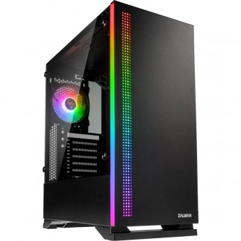 Корпус ZALMAN S5, ATX, BLACK, WINDOW, 2XCOMBO (3.5" OR 2.5"), 4X2.5", 2XUSB2.0, 1XUSB3.0, FRONT 1X120MM, REAR 1X120MM RGB