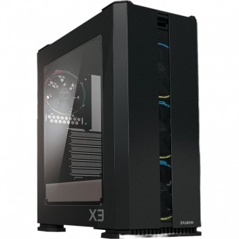 Корпус ZALMAN X3, ATX, BLACK, WINDOW, 2X3.5", 2X2.5", 2XUSB2.0, 2XUSB3.0, FRONT 3X120MM RGB, REAR 1X120MM RGB